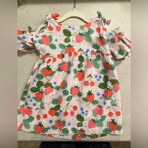 Mudpie Girls Gauze Strawberry Dress 2T